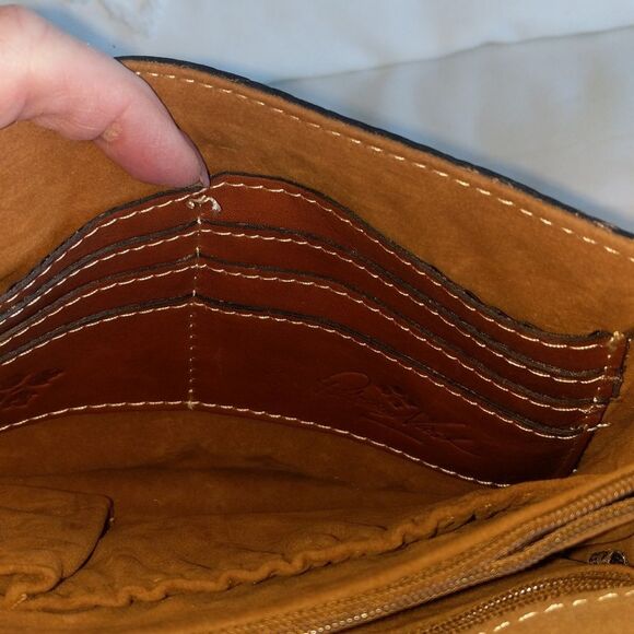 Patricia Nash Wavy Striped Hermosa Medium Crossbody-Pyramid Studded Strap - Picture 11 of 16